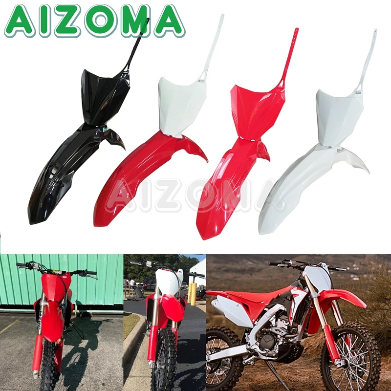 

For Honda CRF250R CRF450R CRF250RX CRF450RX Motocross Front Number Plate Plastic Cover Fender Dirt Mudguards CRF 250 450 R/RX