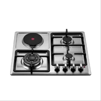 combination gas stove 3 gas burner 1 electric hob built in gas cooker
