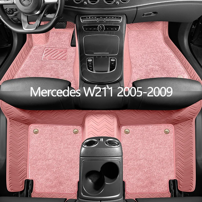 

Custom Leather Car Floor Mats For Mercedes W211 2005 2006 2007 2008 2009 Auto Carpet Mats Interior Accessories