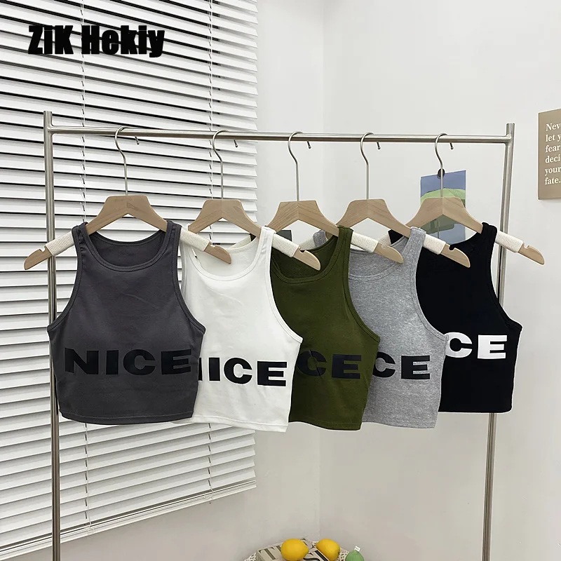 

Women Spring And Summer New Can Be Worn Outside The Small Sports Vest Chest Pad Fashion Letters Printed Short Small Camisole Top