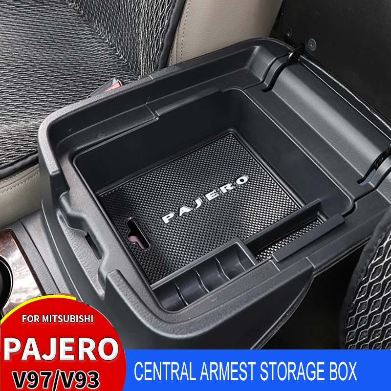 

For Mitsubishi PAJERO Armrest Box Storage Pajero Center Console Storage Box V93 V97 V98 ABS Plastics Organizer Accessories