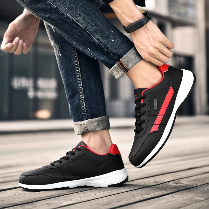 Luxury Men Casual Shoes 2023 New Leather Classic Lightweight Walking Male Shoes Lace Up Waterproof Low Help Men Footwear