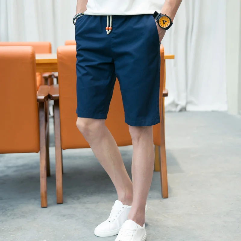 

Summer New Men Shorts Fashion Casual Solid Color Jogger Men Drawstring Sweathshorts Elastic Waist Loose Male Beach Shorts M-5XL