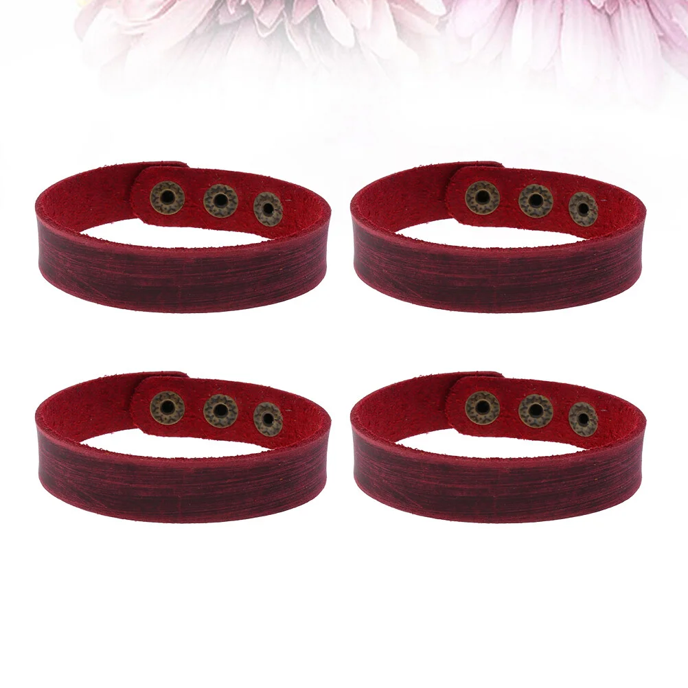 4 PCS Bracelet Students Lovers Men Simple Wrist Chain Bracelets Unisex Cuff