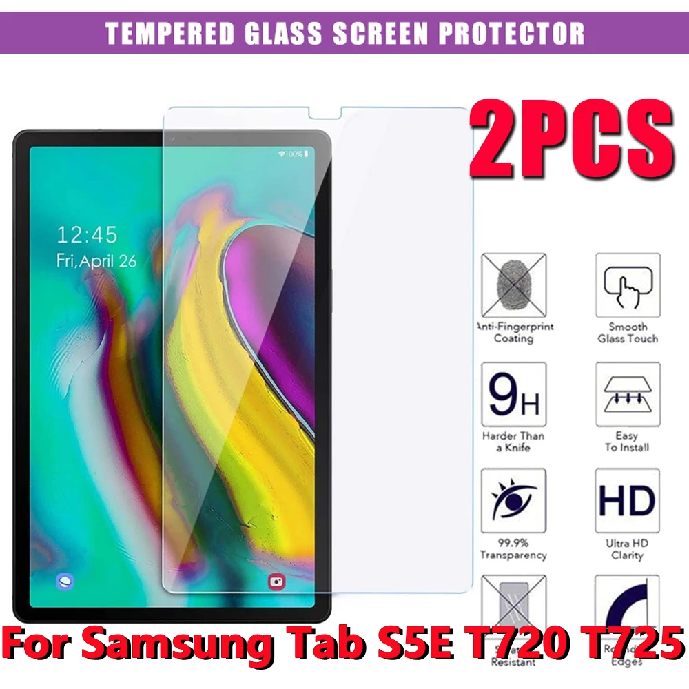 

2Pcs Tempered Glass for Samsung Galaxy Tab S5e 10.5" Screen Protector 9H 0.3mm Tablet Protective Film for Tab S5e SM-T720 T725