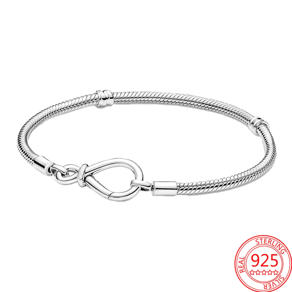 Классический браслет из стерлингового серебра 925 пробы застежка-цепочка с