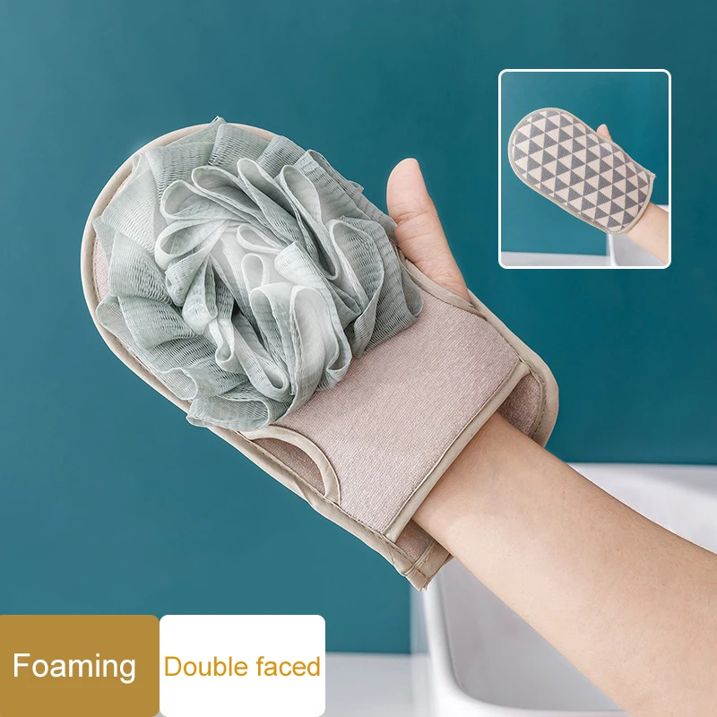 

Bath Glove for Shower Body Cleaning Home Double Sided Towel Ball Shower Massage Brush Gloves Shower Scrubber Bath Sponge Wisp