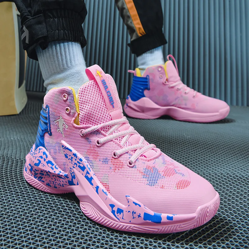 Unisex Pink Basketball Shoes Breathable Mesh Men Brand Sneaker Anti-slip Men Professional Training Shoes Zapatillas De Baloncest