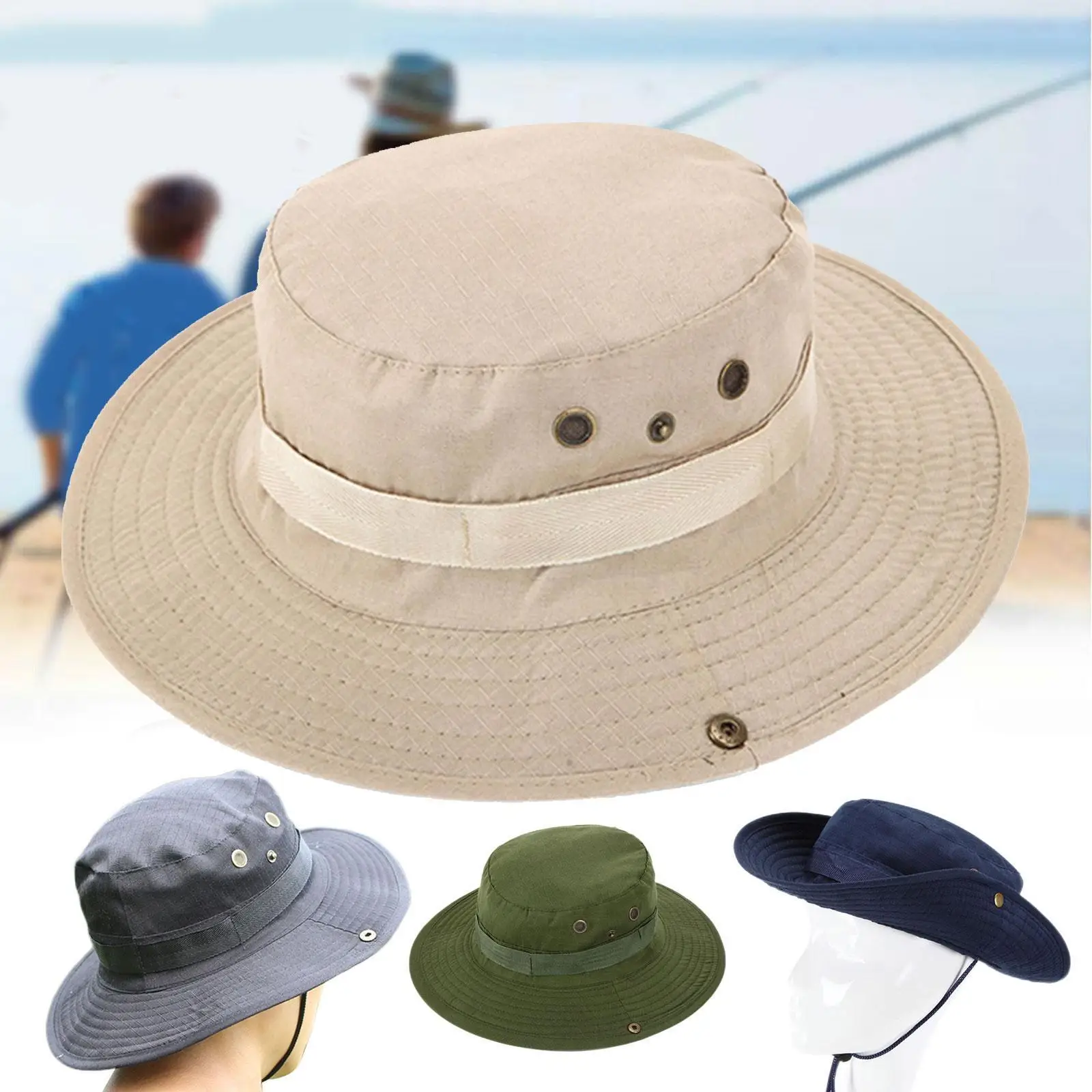 

Upf 50 Hat Boonie Bucket Hat Summer Fishing Hat Woman's Hiking Hunting Hats Caps Mens Breathable Trip Outdoor I9d3