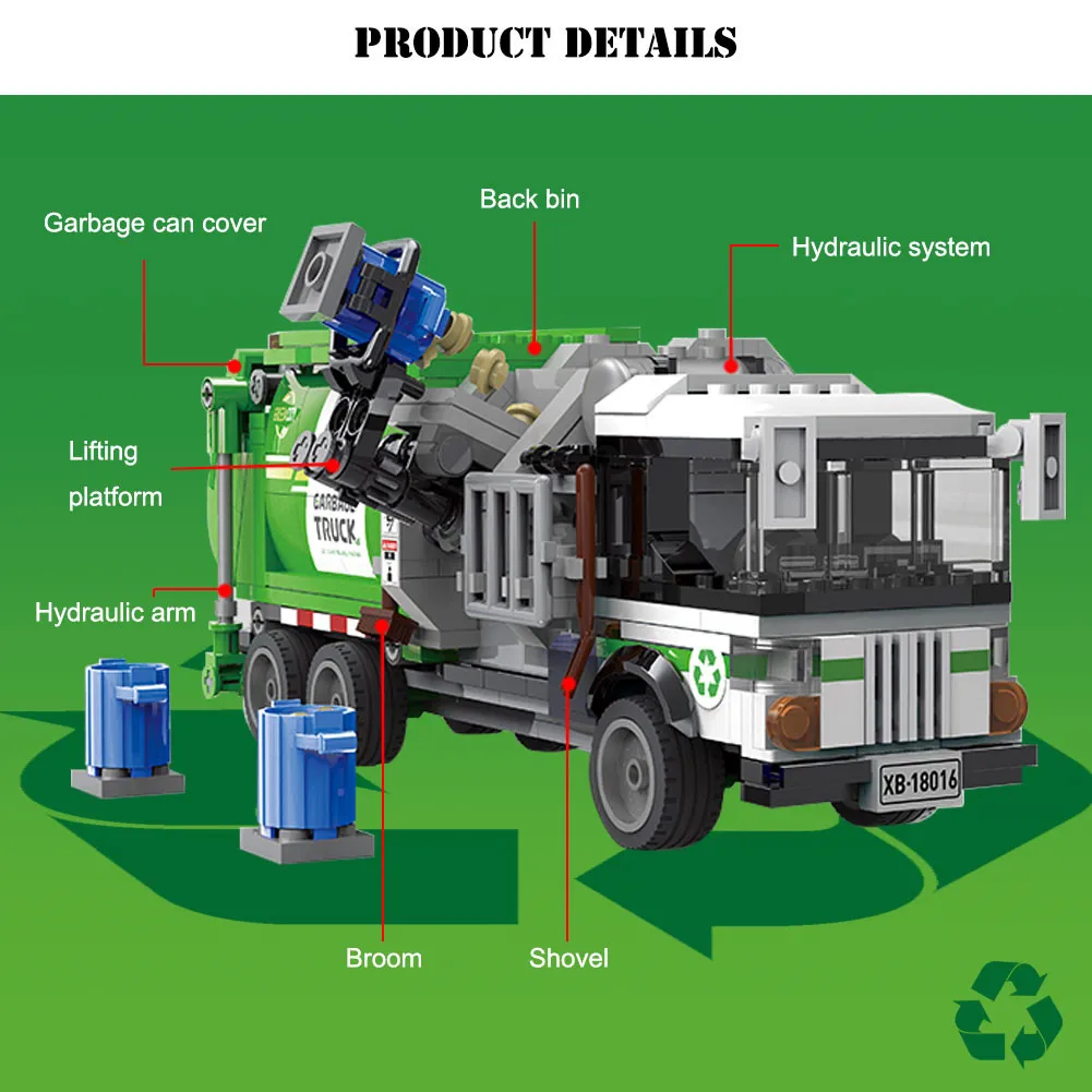 Городской полуавтоматический мусоровоз блок сделай сам вращающийся санитарный