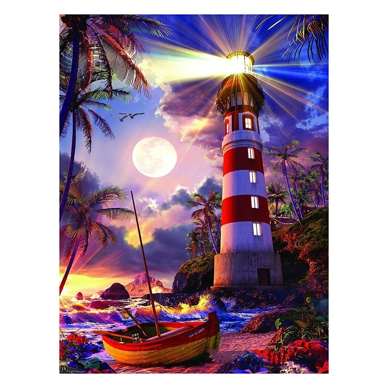 

Painting By Numbers Adults,Lighthouse DIY Oil Painting On Canvas,For Wall Decor Christmas Gift Without Frame 40 X 50 Cm