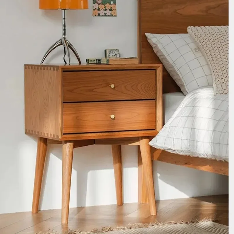 

2023 Новый скандинавский планшетофон Вишневый Деревянный маленький шкафчик с выдвижными ящиками прикроватный столик из белого дуба Wo