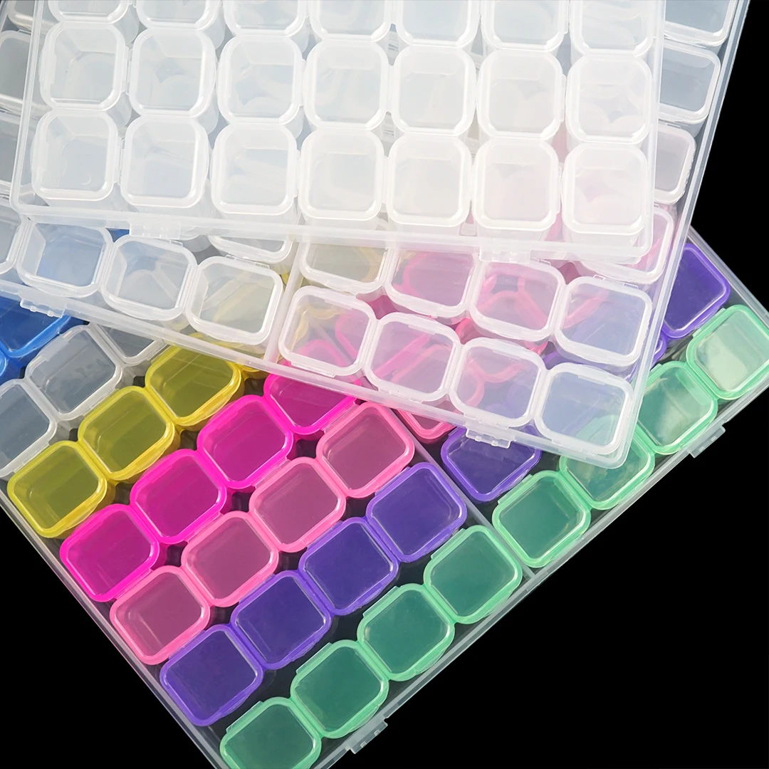 Nail Art Storage Box Multiple Grids Individually Sealed Removable Jewelry False Tip Container Rhinestones Case Organizer Tools