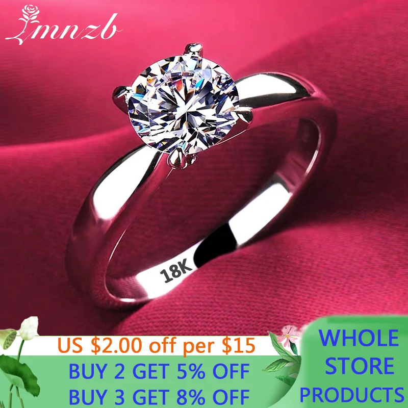 

Have Certificate 2 Carat Wedding Ring Silver 925 Jewelry 18K White Gold Lab Diamond Rings For Women Engagement Gift for Bride