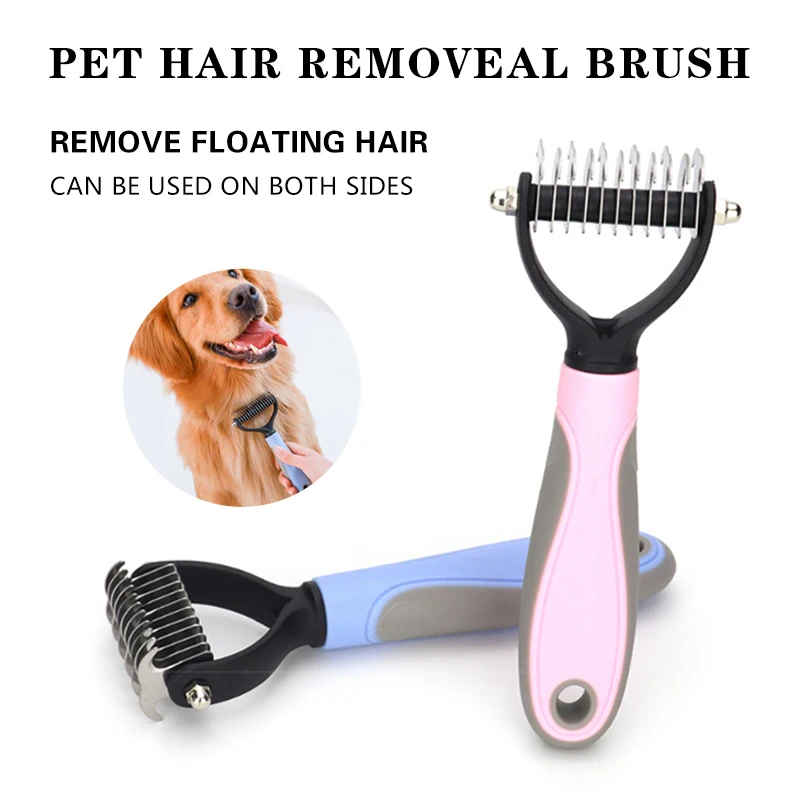 

Stainless Double-Sided Pet Dog Grooming Comb Cats Dogs Removal Floating Hair Tool For Matted Long Fur Curly Pet Brush Products