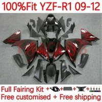oem body for yamaha yzf r1 yzf r1 r 1 1000 cc yzfr1 2009 2010 2011 2012 yzf1000 09 10 11 12 injection fairing 5no 11 red flames
