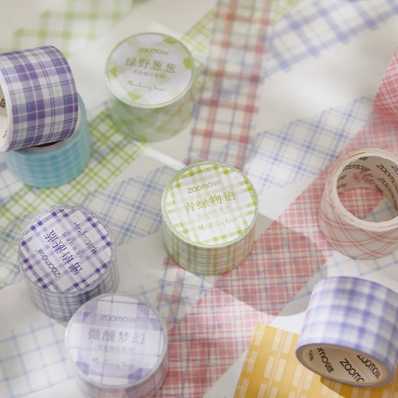 

1 pcs Plaid tape English plaid series creative small fresh ins wind hand curtain decorative material paste