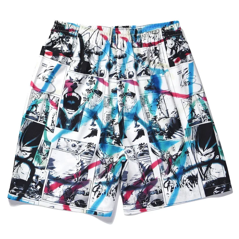 

Cross-Border Men's Summer Anime Pattern European Five-Point Beach Shorts Custom 3d Pants