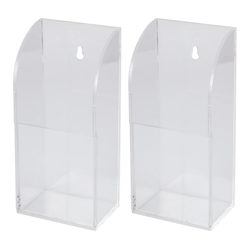 

2X TV Air Conditioner Remote Control Holder Case Acrylic Wall Mount Storage Box(1 Case)