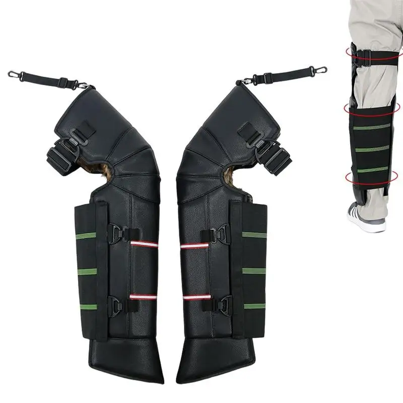 

Motorcycle Long Full Calf Leather Kneepads Winter Waterproof Men And Women Riding Coldproof Warm Winter Scooter Protective