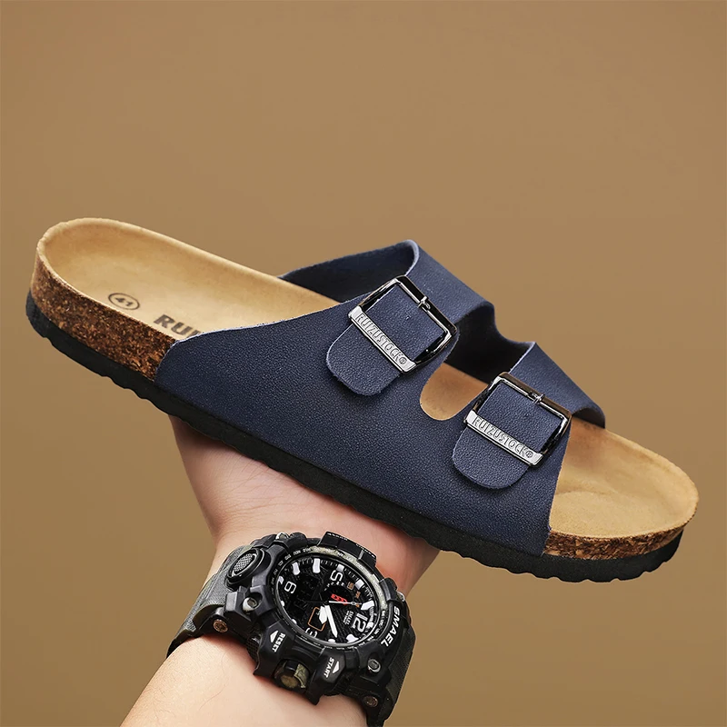 Сандалии EAEOVCNI мужские и женские кожаные уличные пляжные шлепанцы повседневная