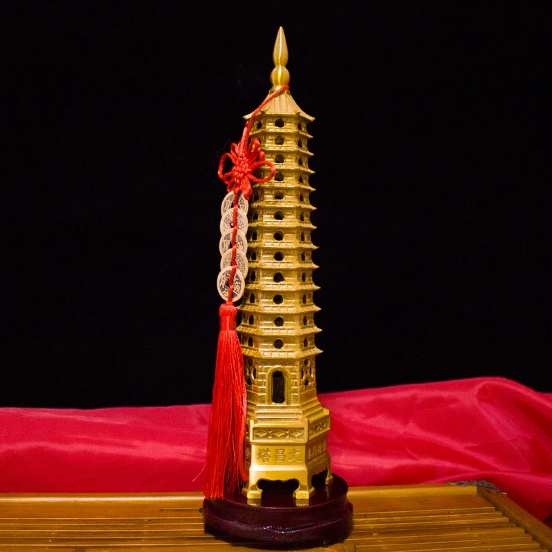 

Pure copper Wenchang tower decorations all copper thirteen layer brass Wenchang tower desk office home decoration decorations