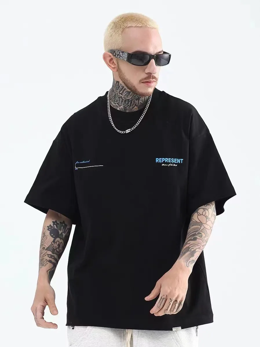 Футболка мужская Спортивная с коротким рукавом хлопок Облегающая рубашка в