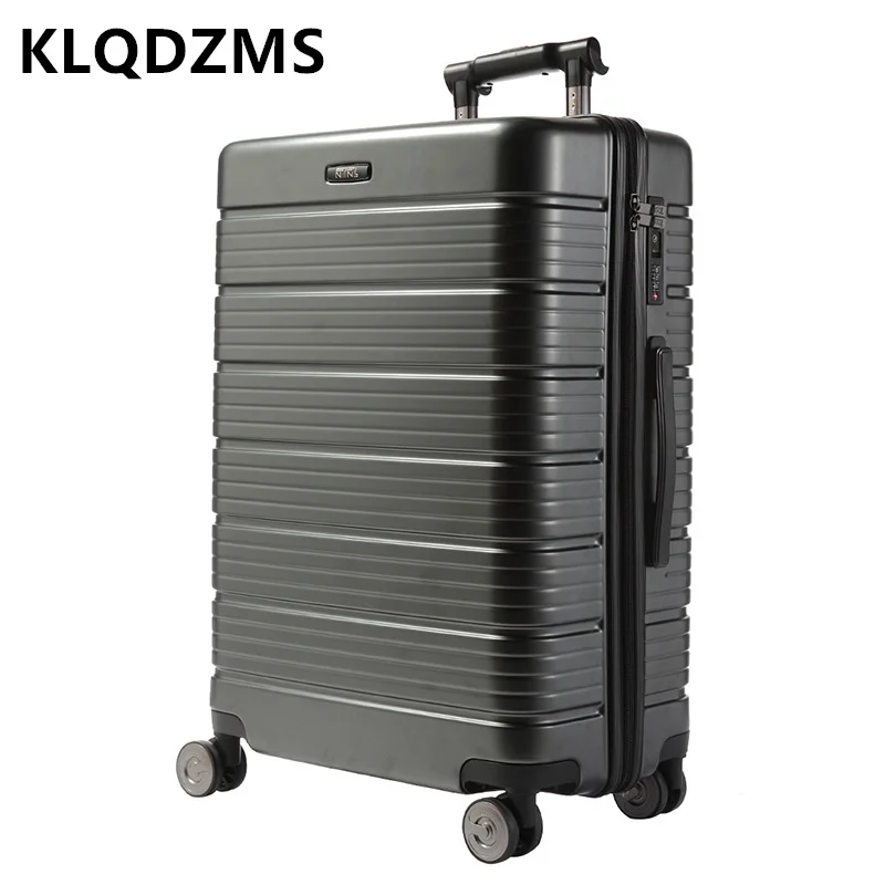 KLQDZMS Fashion Business Trolley Luggage Thickened Wear-resistant PC Suitcase 20 Inch Mute Universal Wheel Boarding Case