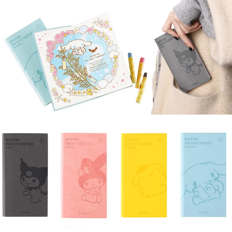 

А7 Sanrios Series карманная книга Kawaii аниме Kuromi Melody Purin Cinnamoroll девушка портативный блокнот студенческие канцелярские книжки