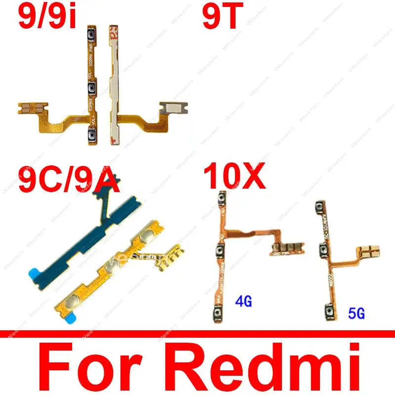 

On Off Power Key Switch Volume Side Button Flex Cable For Xiaomi Redmi 9 9A 9C 9i 9T 10 10X 4G 5G Flex Ribbon Replacement Parts