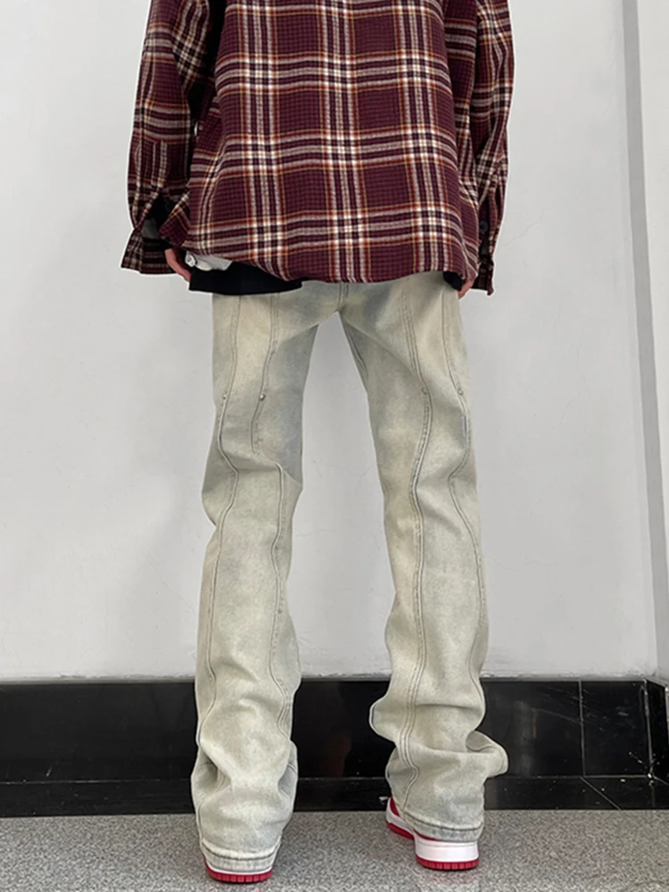 American VIBE Pants Loose Men's Cargo Y2K Jeans Loose Straight Straight Casual Jeans Fashion Street Clothing Men's Family Denim