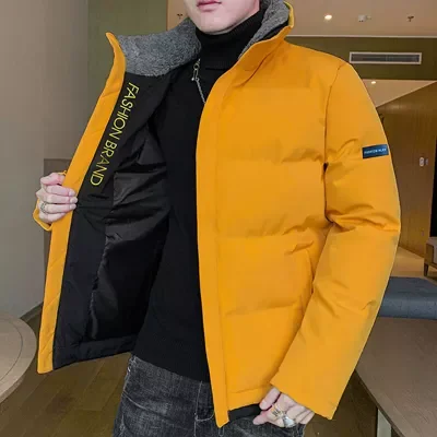 Cotton Warm Fur Collar Coats Casual Outoutwear Thermal Slim Padded Coats Mens Clothing Winter Men's Bomber Fashion