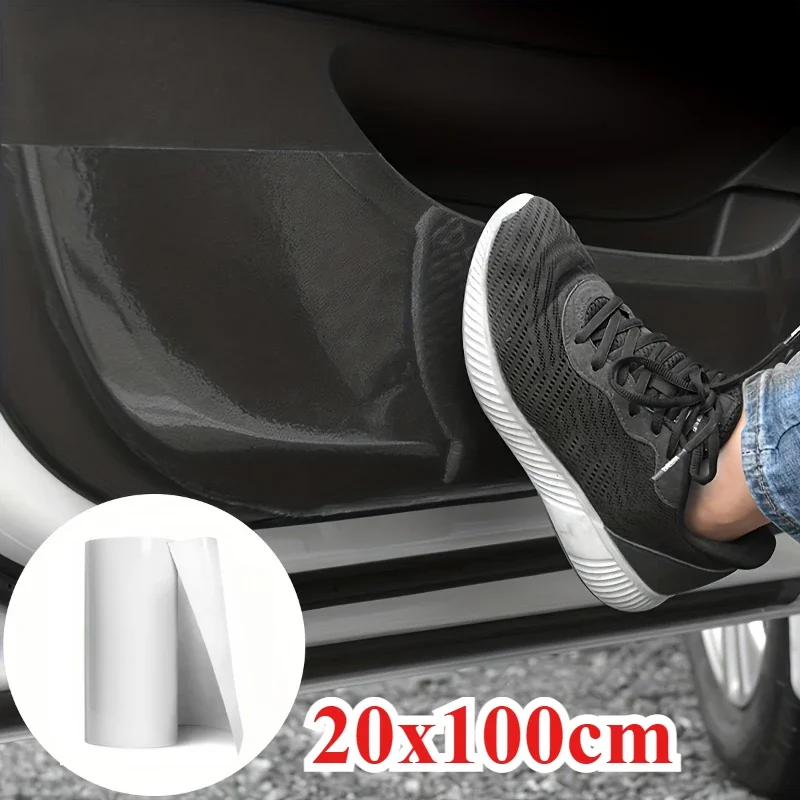 

20x100 см защитные наклейки на порог автомобиля, прозрачная защитная пленка для краски, пленка против царапин