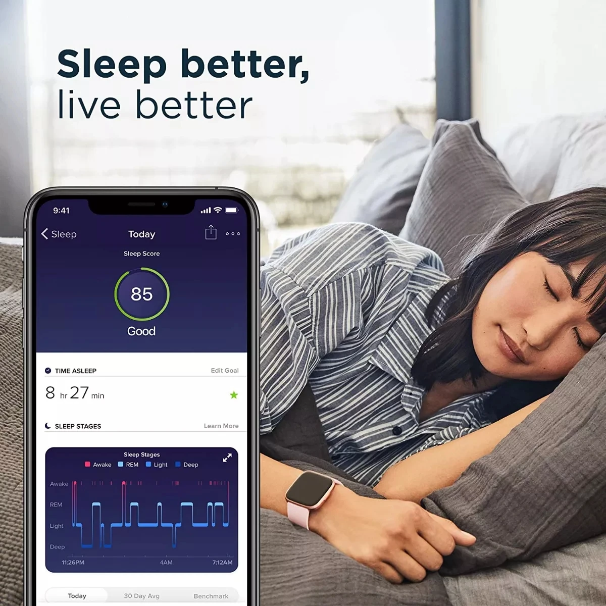Фото Умные часы Fitbit Versa 2 Sport: фитнес-трекер, мониторинг сердечного ритма и сна, водонепроницаемые, трекер активности, фитнес-браслет. №5