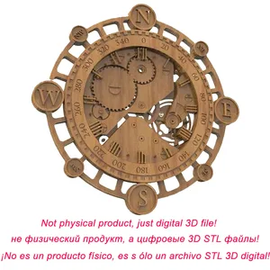 3d-модель часов stl-файл для ЧПУ маршрутизатора резьбы гравировки C22