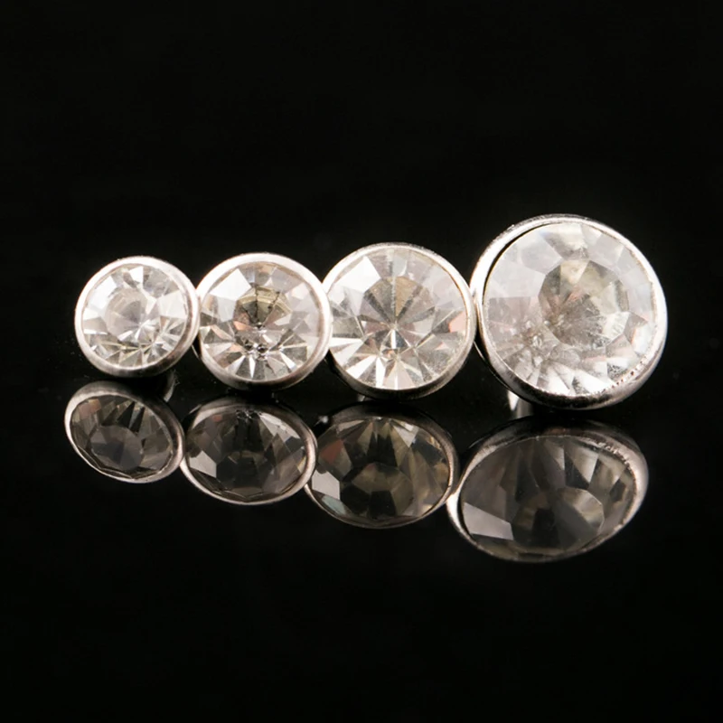 

100 Sets Rhinestone Rivets Synthetic Crystal Studs Bag Clothes Leather Craft Phone Case DIY Decor Accessories 6/7/8/9/10/11mm