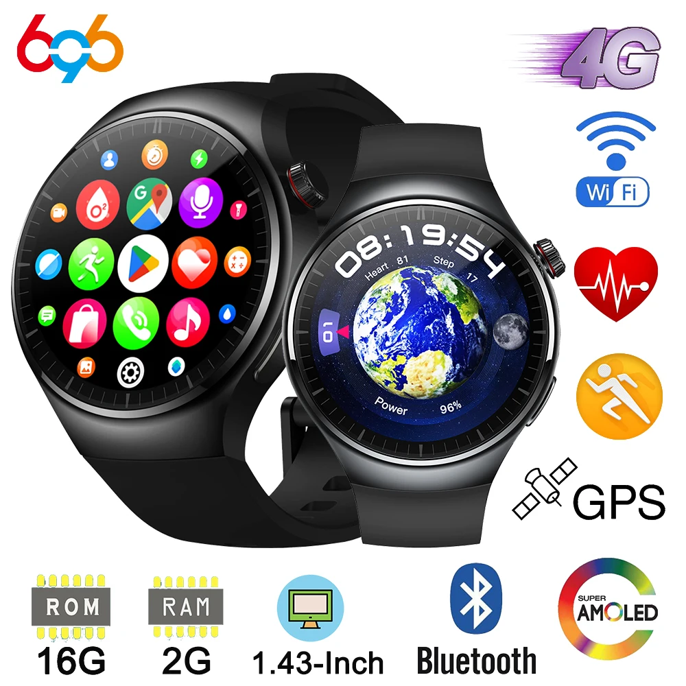 Новые 1 43-дюймовые AMOLED-экраны для мужчин 4G-вызов умные часы GPS-приложение загрузка