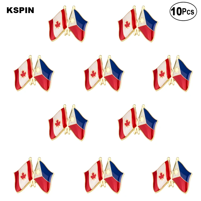 

Canada & Philippines Flag Lapel Pin Flag badge Brooch Pins Badges 10Pcs a Lot