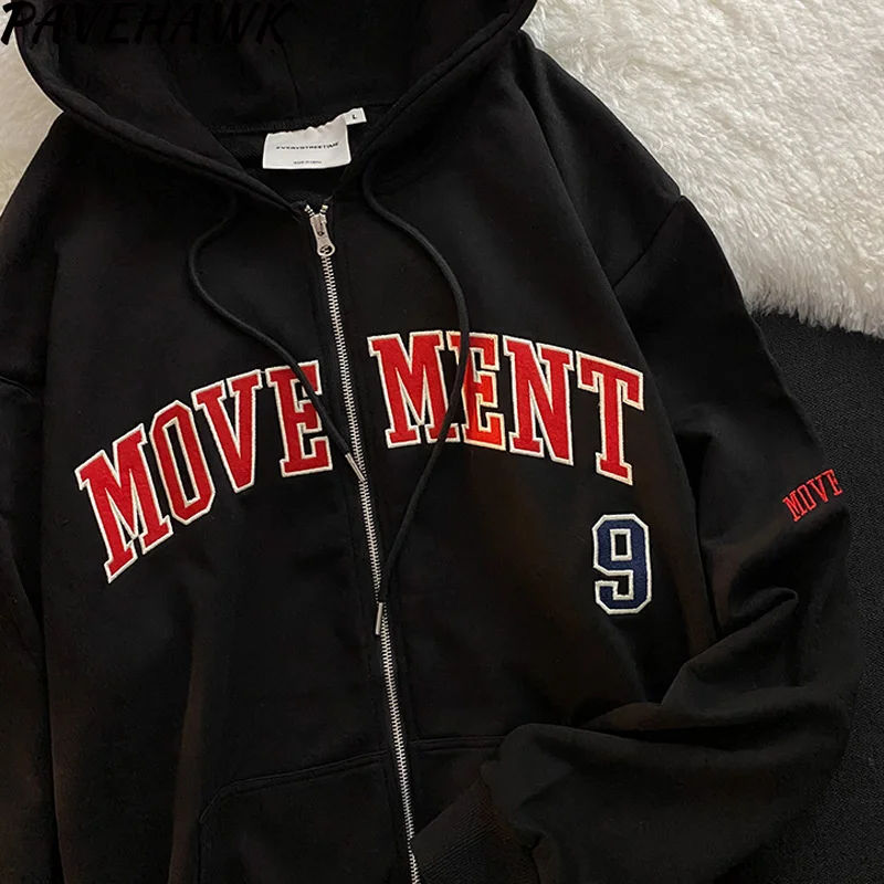 Женское пальто уличная одежда толстовки на молнии с буквенным принтом винтажный