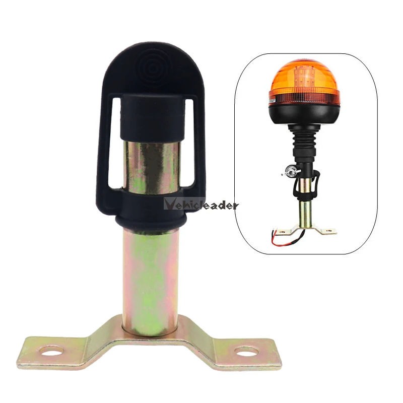 

Metal Beacon Mount Bracket Rotating Flashing Beacon Mount Warning Light Bracket Flexible Stem DIN Pole Tractor Mounting Light