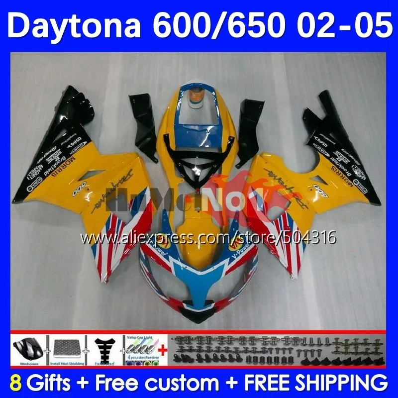 

Body Kit For Daytona600 Daytona 650 600 Daytona650 102MC.9 Daytona 600 650 02 03 04 05 2002 2003 2004 2005 Fairing yellow stock
