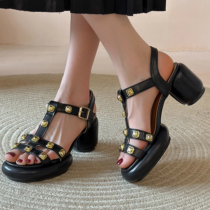 

2023 Summer New Women High Heels Sandals Chunky Platform Shoes Designer Casual Slippers Sexy Pumps Party Shoes Dress Zapatos