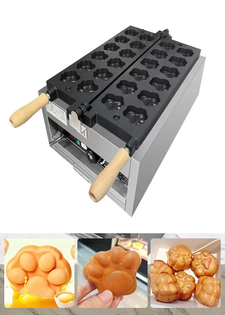 

NEW 12 pcs Commercial Cat Bear Tiger Paw Waffle Machine Electric Cute Cat Claw Shaped Waffle Maker for children