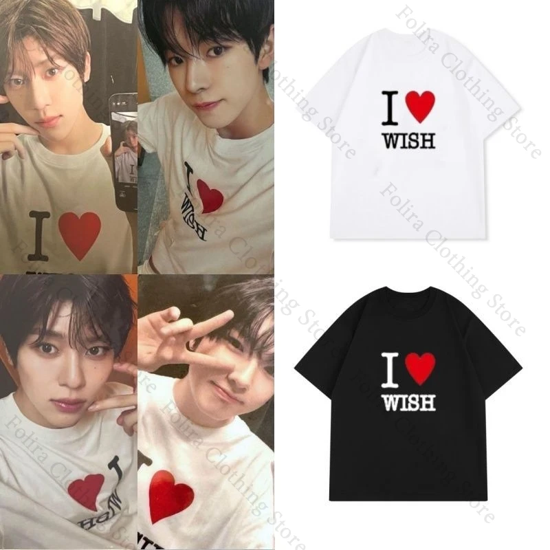 Фото NCT WISH Oh Sion YUSHI Same футболка для фанатов с принтом летние топы повседневная футболка с короткими рукавами женская одежда женская футболка №1