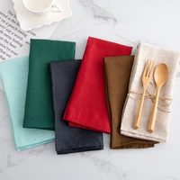 high quality solid color 100 linen customizable reusable table napkins for home hotel restaurant wedding