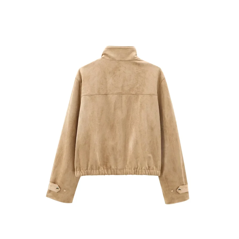 Куртка женская повседневная с длинным рукавом и высоким воротником