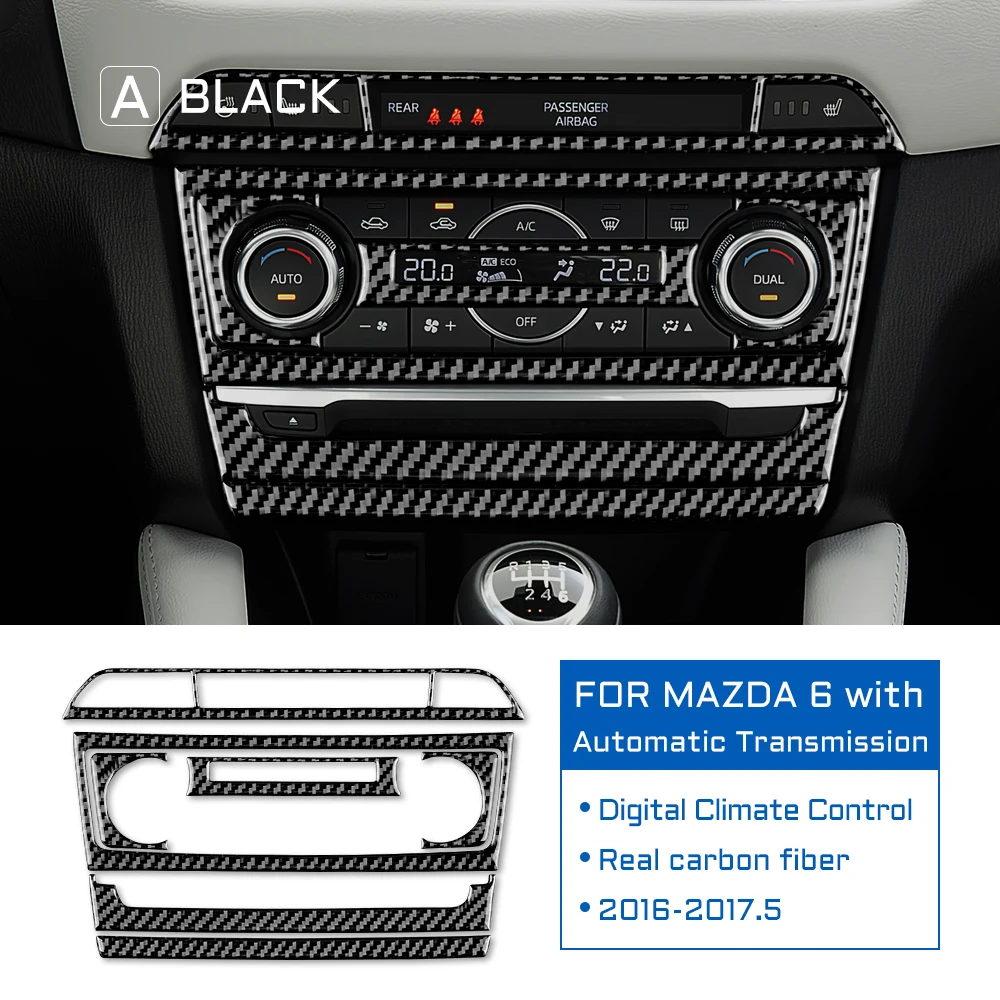 

Автомобильная панель из углеродного волокна с цифровым управлением Accent AC CD, чехол для Mazda 6, автоматическая коробка передач 2016 2017, аксессуары для отделки