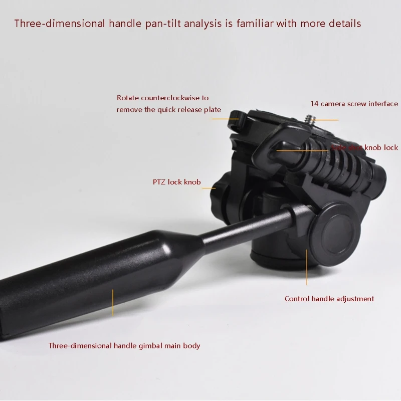 

Tripod Pan Head, 360° Rotation 90° Tilt 3-Dimensional Tripod Head Mount with 3/8 Inch Thread 1/4 Inch Screw for Tripod Monopod