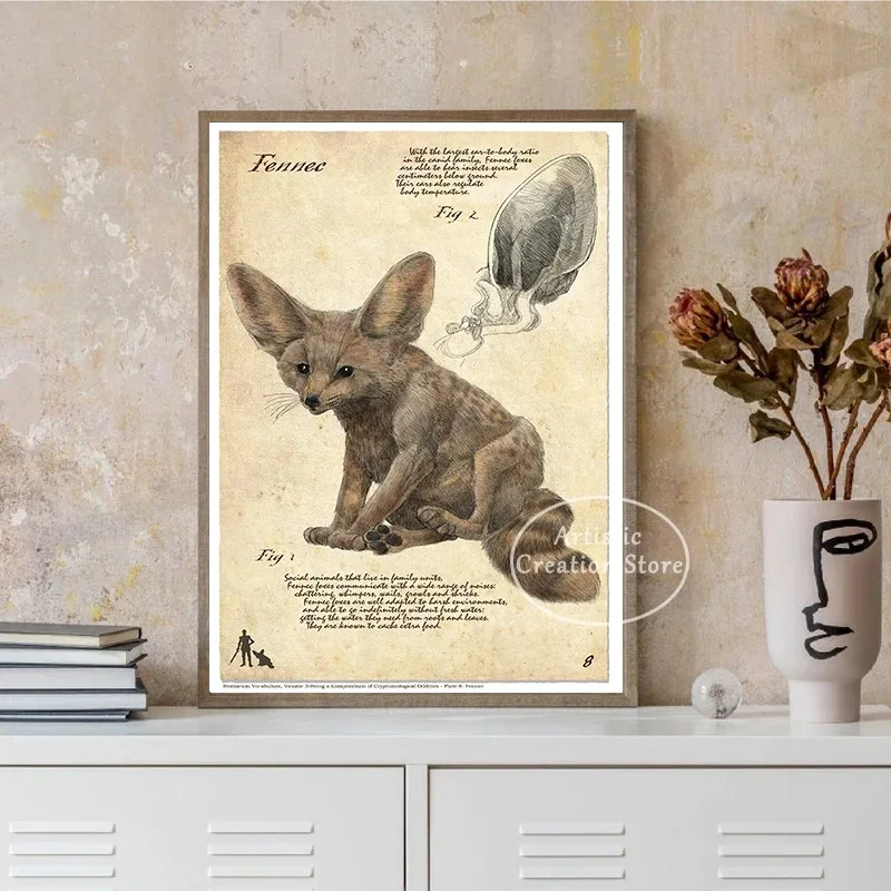 Ретро Мифологический Фольклорный Постер С Животными Волшебная Настенная