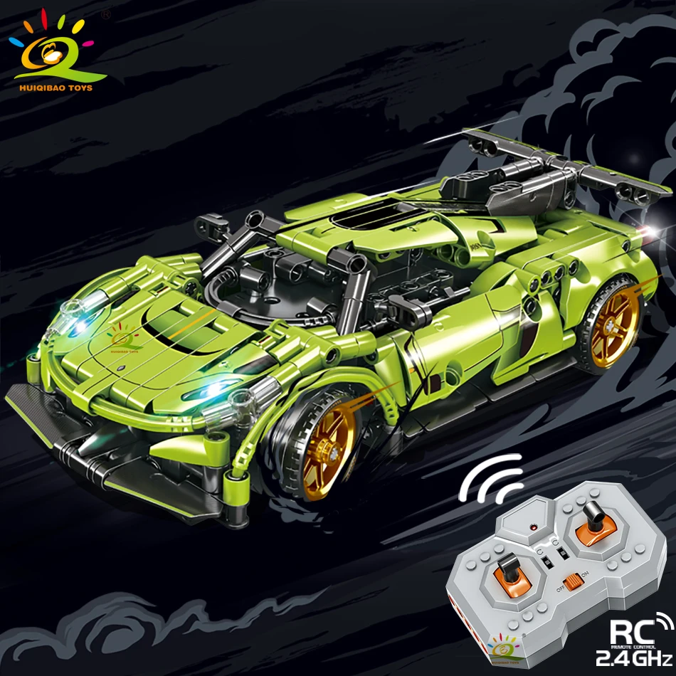 HUIQIBAO город скоростной гоночный автомобиль техническая модель строительные блоки для мальчиков Сделай Сам чемпионы Tech набор транспортных средств Кирпичи игрушки для детей подарок